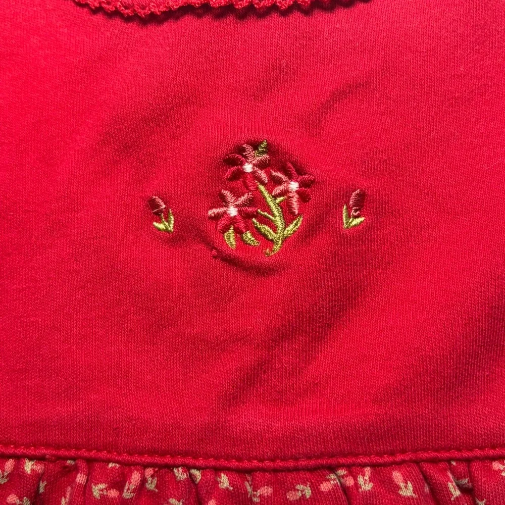 Vintage Gymboree Rainbow‎ Tag Baby Girl Red Floral Long Sleeve Tunic Top 18-24 M